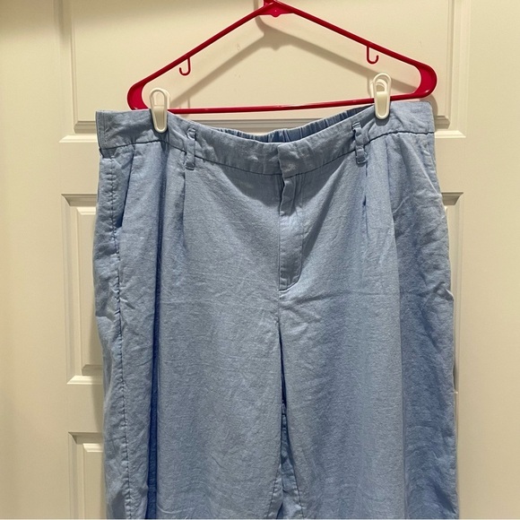 A New Day Light Blue Linen Blend Trouser Pants Size 16 - Picture 4 of 9